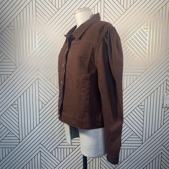 LPA the Label Kyla Denim Jacket Espresso Brown - Picture 6 of 12